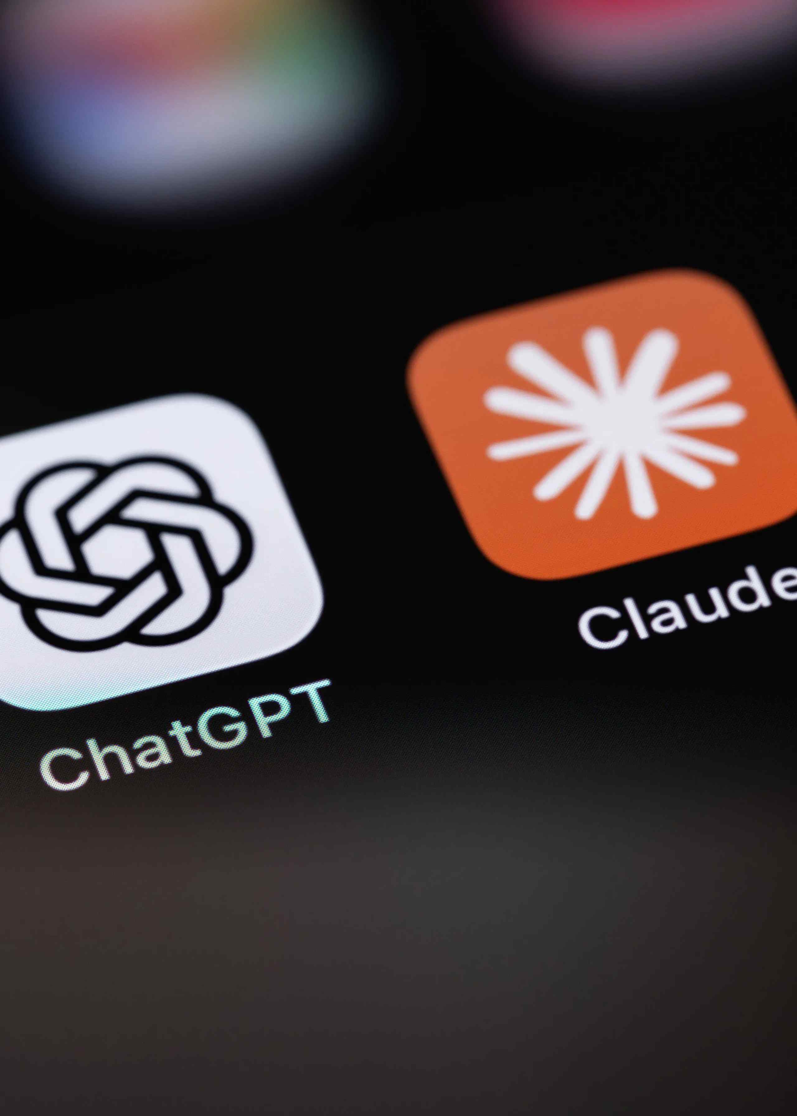iPhone icons for the ChatGPT and Claude apps